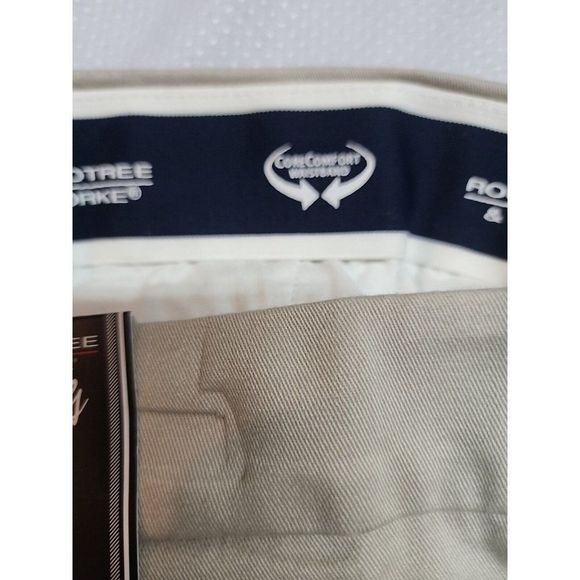Roundtree & Yorke 50 Big Flat Front Washed Cotton 9" Inseam Shorts Khaki - Picture 4 of 8